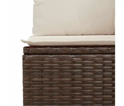 Trivietė Sodo Sofa Su Pagalvėlėmis, Ruda, Poliratanas