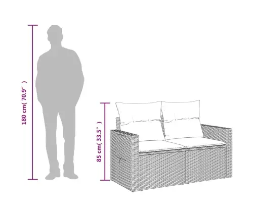Divvietīgs Dārza Dīvāns Ar Matračiem, Brūna Pe Rotangpalma Vidaxl