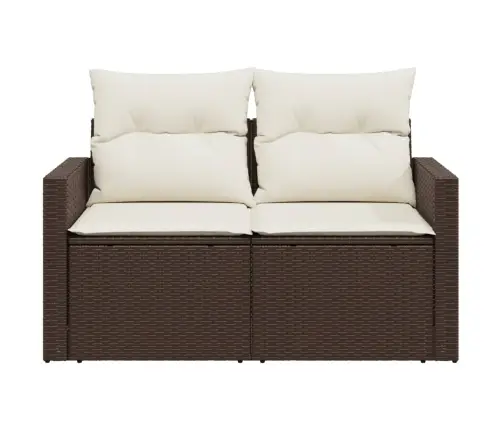 Divvietīgs Dārza Dīvāns Ar Matračiem, Brūna Pe Rotangpalma Vidaxl