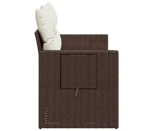 Divvietīgs Dārza Dīvāns Ar Matračiem, Brūna Pe Rotangpalma Vidaxl