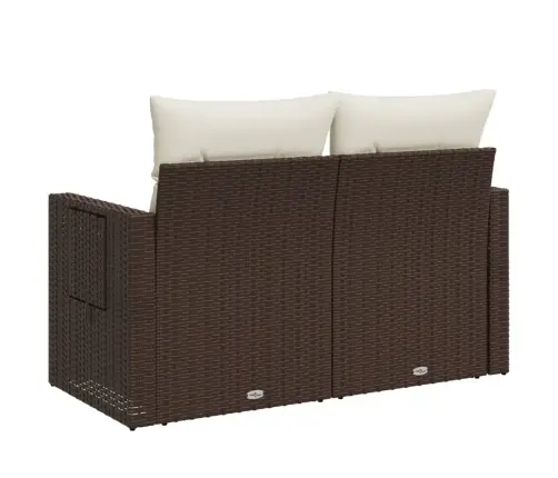 Divvietīgs Dārza Dīvāns Ar Matračiem, Brūna Pe Rotangpalma Vidaxl