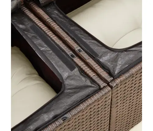 Divvietīgs Dārza Dīvāns Ar Matračiem, Brūna Pe Rotangpalma Vidaxl