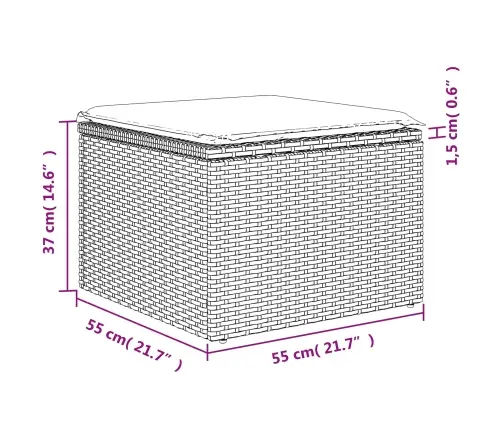 Dārza Krēsls Ar Spilvenu, Brūns, 55X55X37 Cm, Polietilēna Rotangpalma Vidaxl