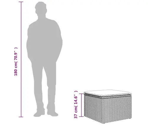 Dārza Krēsls Ar Spilvenu, Brūns, 55X55X37 Cm, Polietilēna Rotangpalma Vidaxl