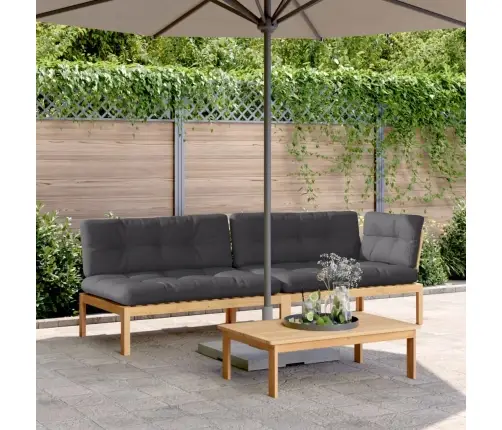 Sofos Komplektas Iš Palečių Su Pagalvėlėmis, 3 Dalių, Akacija