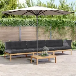 Sofos Komplektas Iš Palečių Su Pagalvėlėmis, 4 Dalių, Akacija