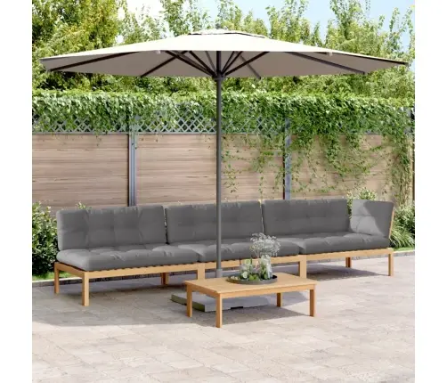 Sofos Komplektas Iš Palečių Su Pagalvėlėmis, 4 Dalių, Akacija