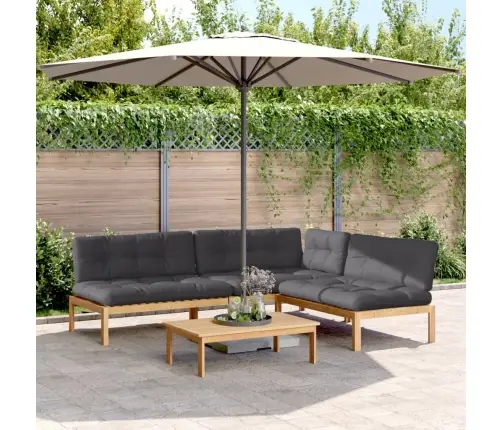 Sofos Komplektas Iš Palečių Su Pagalvėlėmis, 4 Dalių, Akacija