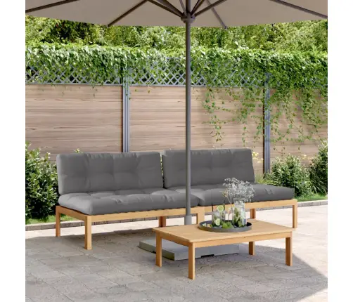 Vidējie Dārza Dīvāni, Ar Matračiem, 2 Gab., Akācijas Masīvkoks Vidaxl