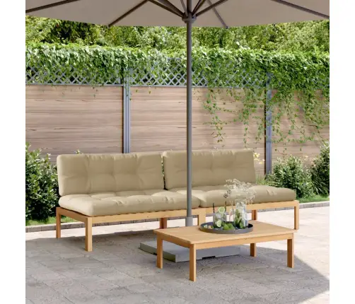 Vidējie Dārza Dīvāni, Ar Matračiem, 2 Gab., Akācijas Masīvkoks Vidaxl