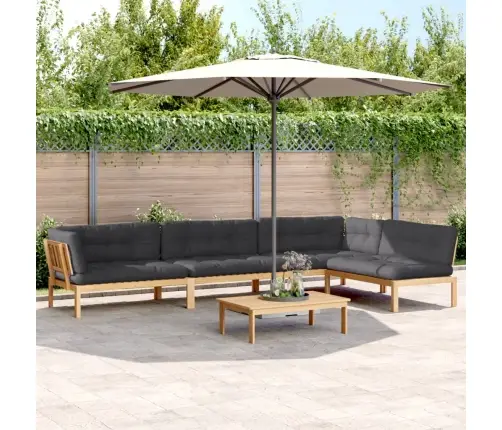 5-Daļīgs Dārza Palešu Mēbeļu Komplekts Ar Matračiem, Akācija Vidaxl