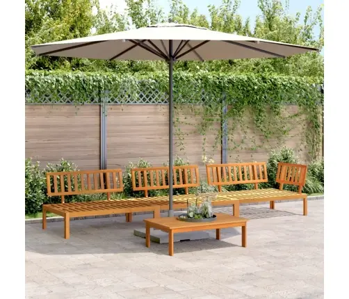 Sodo Sofos Komplektas Iš Palečių, 4 Dalių, Akacijos Masyvas