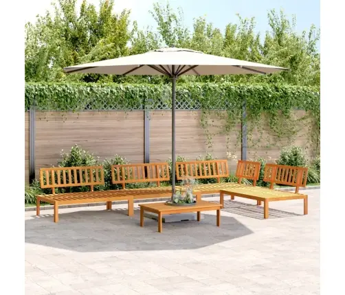 5-Daļīgs Dārza Palešu Dīvāns, Akācijas Masīvkoks Vidaxl