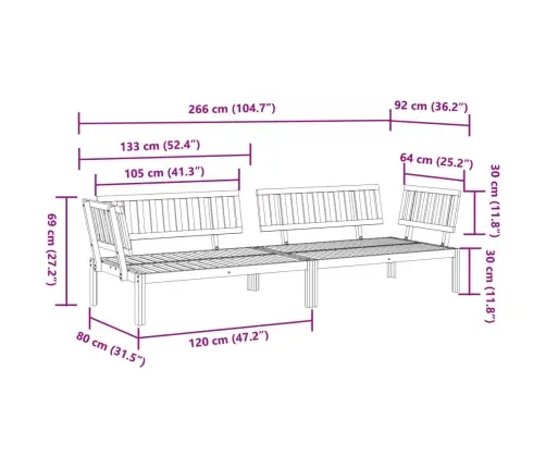 Kampinės Sodo Sofos Dalys Iš Palečių, 2Vnt., Akacijos Masyvas Kampinės Sodo Sofos Dalys Iš Palečių, 2Vnt., Akacijos Masyvas