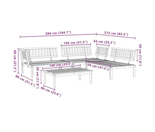 4-Daļīgs Dārza Palešu Dīvāna Komplekts, Akācija Vidaxl 4-Daļīgs Dārza Palešu Dīvāna Komplekts, Akācija Vidaxl