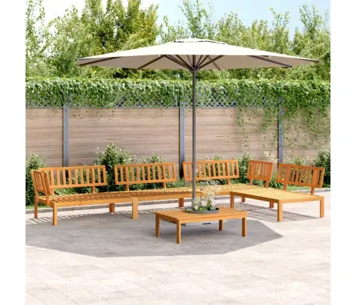 5-Daļīgs Dārza Palešu Dīvāns, Akācijas Masīvkoks Vidaxl