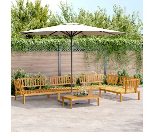 5-Daļīgs Dārza Palešu Dīvāns, Akācijas Masīvkoks Vidaxl