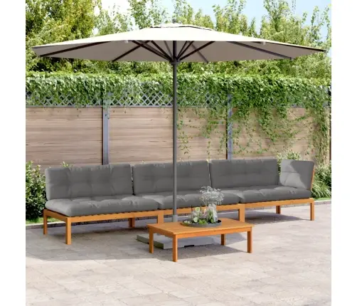 Sofos Komplektas Iš Palečių Su Pagalvėlėmis, 4 Dalių, Akacija