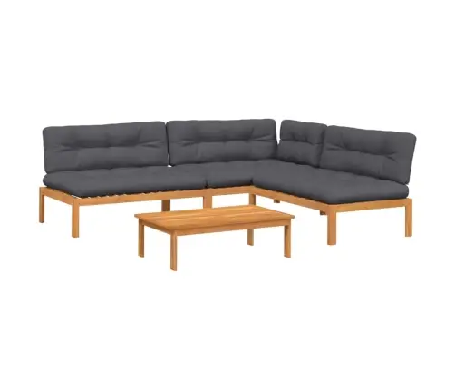 Sofos Komplektas Iš Palečių Su Pagalvėlėmis, 4 Dalių, Akacija