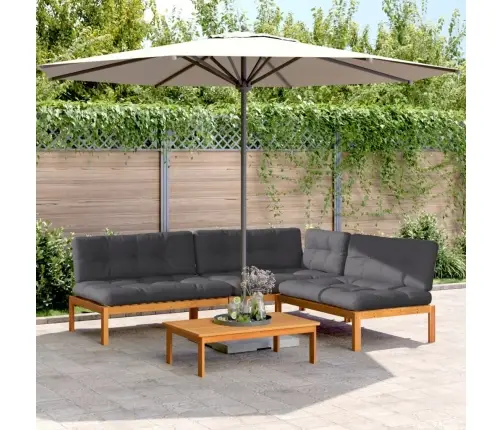 Sofos Komplektas Iš Palečių Su Pagalvėlėmis, 4 Dalių, Akacija