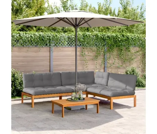 Sofos Komplektas Iš Palečių Su Pagalvėlėmis, 4 Dalių, Akacija