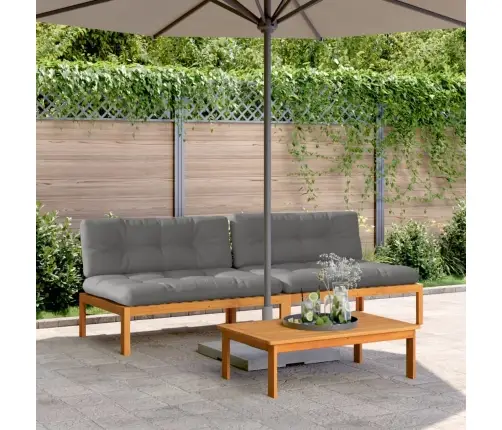 Vidējie Dārza Dīvāni, Ar Matračiem, 2 Gab., Akācijas Masīvkoks Vidaxl