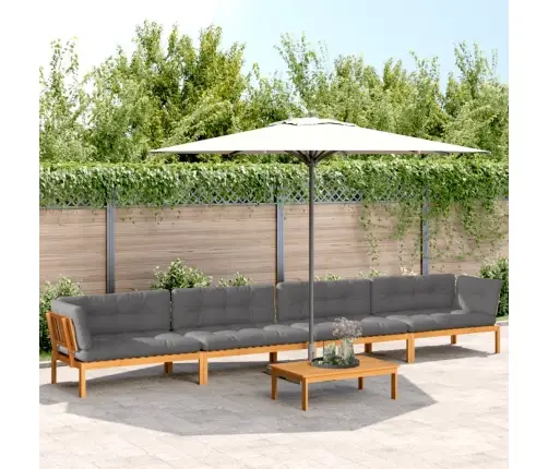 5-Daļīgs Dārza Palešu Mēbeļu Komplekts Ar Matračiem, Akācija Vidaxl