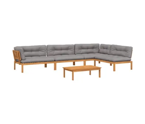 5-Daļīgs Dārza Palešu Mēbeļu Komplekts Ar Matračiem, Akācija Vidaxl