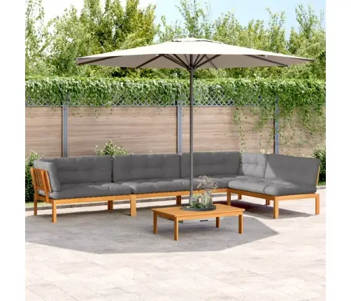 5-Daļīgs Dārza Palešu Mēbeļu Komplekts Ar Matračiem, Akācija Vidaxl