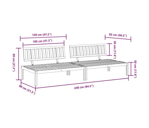 Kaubaalustest Keskmised Diivaniosad 2 Tk, Akaatsiapuit