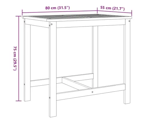 Trīsdaļīgs Balkona Mēbeļu Komplekts, Akācijas Masīvkoks Vidaxl