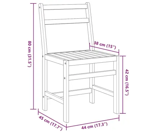 Trīsdaļīgs Balkona Mēbeļu Komplekts, Akācijas Masīvkoks Vidaxl