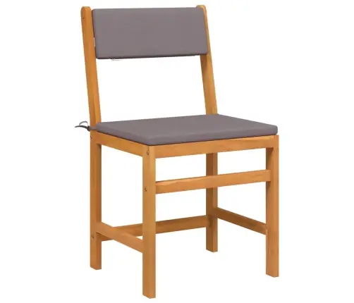 3-Daļīgs Balkona Komplekts Ar Matračiem, Akācijas Masīvkoks Vidaxl