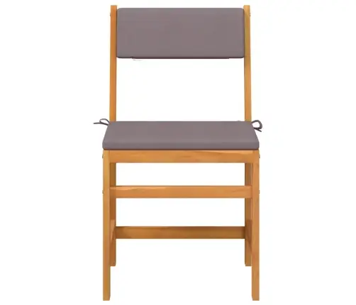 3-Daļīgs Balkona Komplekts Ar Matračiem, Akācijas Masīvkoks Vidaxl