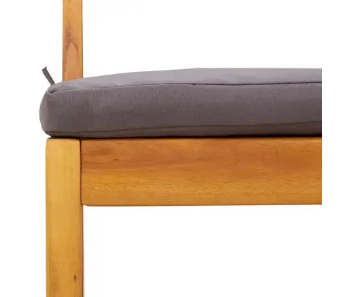 3-Daļīgs Balkona Komplekts Ar Matračiem, Akācijas Masīvkoks Vidaxl