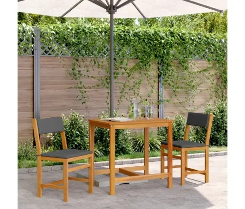 3-Daļīgs Balkona Komplekts Ar Matračiem, Akācijas Masīvkoks Vidaxl