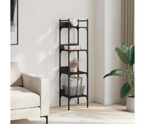 Raamaturiiul 4-Korruseline, Pruun Tamm, 35X30X138,5 Cm