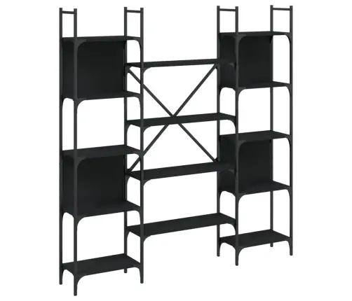 Raamaturiiul, Must, 155,5 X 24 X 166,5 cm Tehispuit