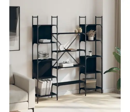 Raamaturiiul, Must, 155,5 X 24 X 166,5 cm Tehispuit