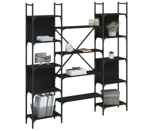 Raamaturiiul, Must, 155,5 X 24 X 166,5 cm Tehispuit