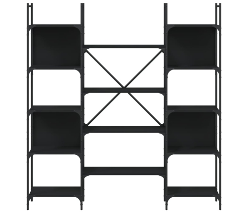 Grāmatplaukts, Melns, 155,5X24X166,5 Cm, Inženierijas Koks Vidaxl