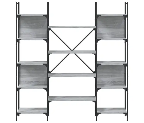 Knygų Lentyna, Pilka Ąžuolo, 155,5X24X166,5cm Apdirbta Mediena