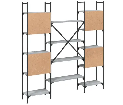 Knygų Lentyna, Pilka Ąžuolo, 155,5X24X166,5cm Apdirbta Mediena