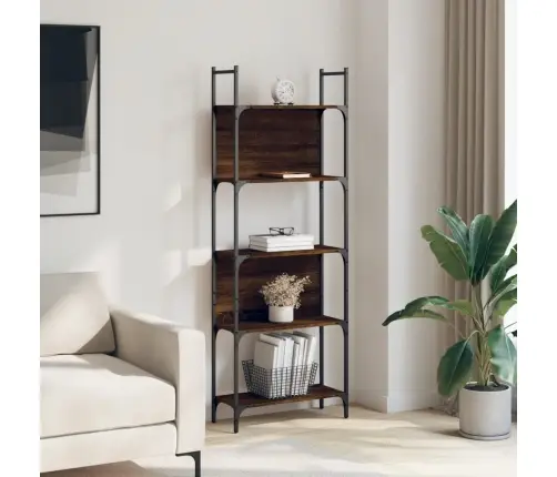 Grāmatu Plaukts, 5 Līmeņi, Brūns, 60,5X24X166,5 Cm, Koks Vidaxl