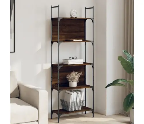 Grāmatu Plaukts, 5 Līmeņi, Brūns, 60,5X24X166,5 Cm, Koks Vidaxl