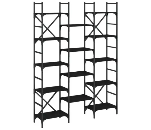 Raamaturiiul, Must, 127,5 X 28,5 X 172,5 cm Tehispuit