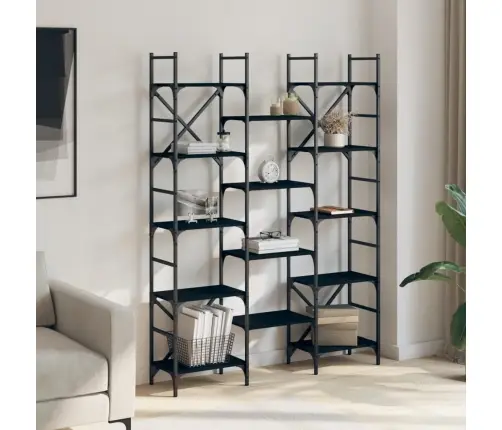 Raamaturiiul, Must, 127,5 X 28,5 X 172,5 cm Tehispuit