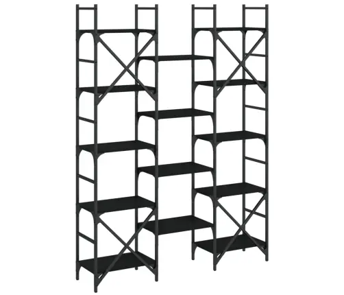 Raamaturiiul, Must, 127,5 X 28,5 X 172,5 cm Tehispuit