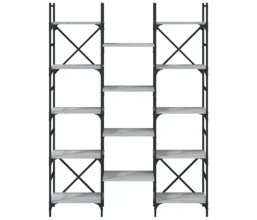 Knygų Lentyna, Pilka Ąžuolo, 127,5X28,5X172,5cm Mediena