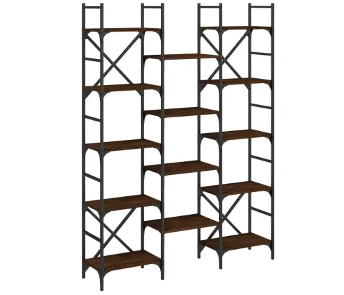 Knygų Lentyna, Ruda Ąžuolo, 127,5X28,5X172,5cm Mediena